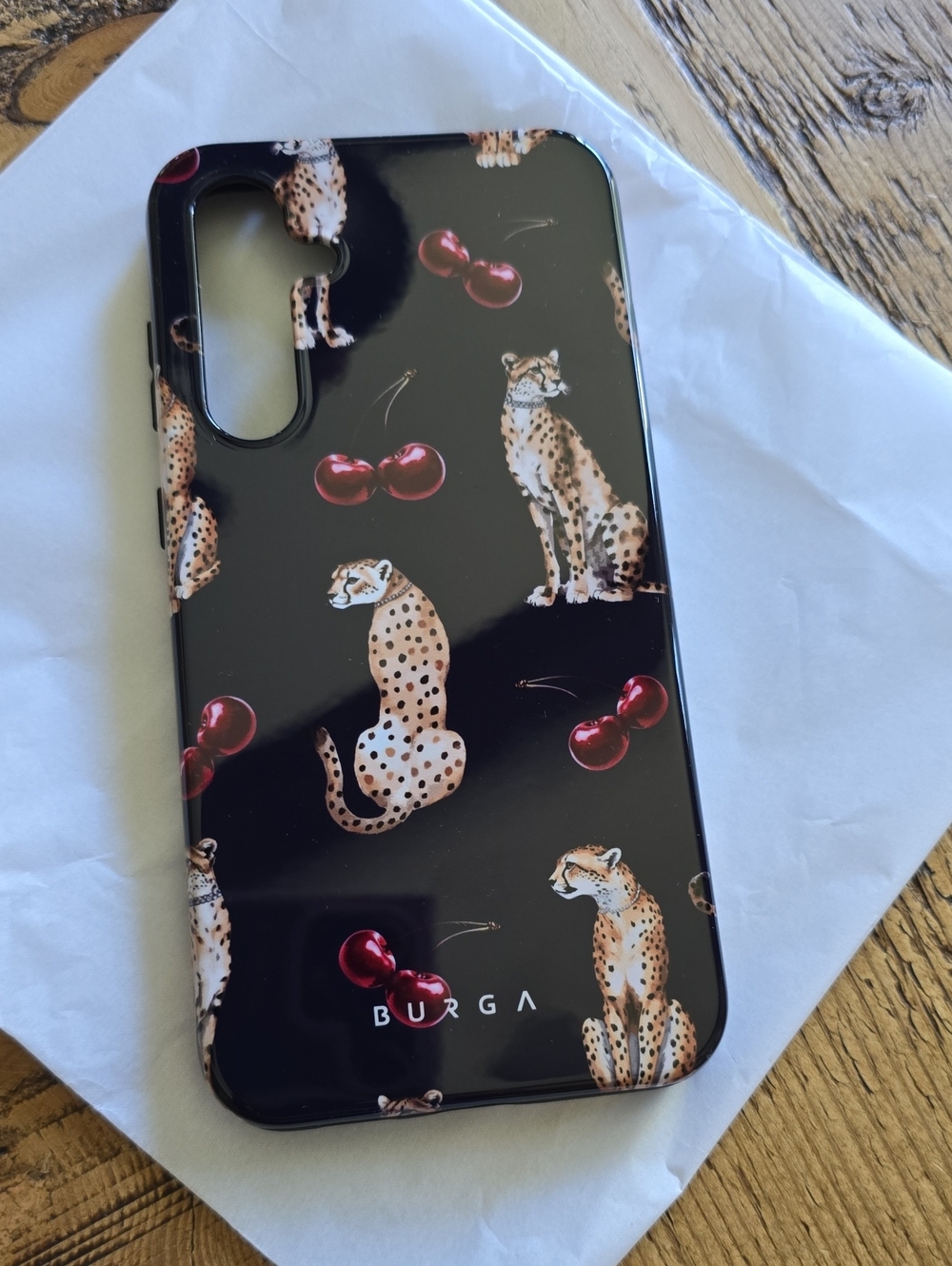 BURGA New Cheetah & Cherry Pattern Phone Case